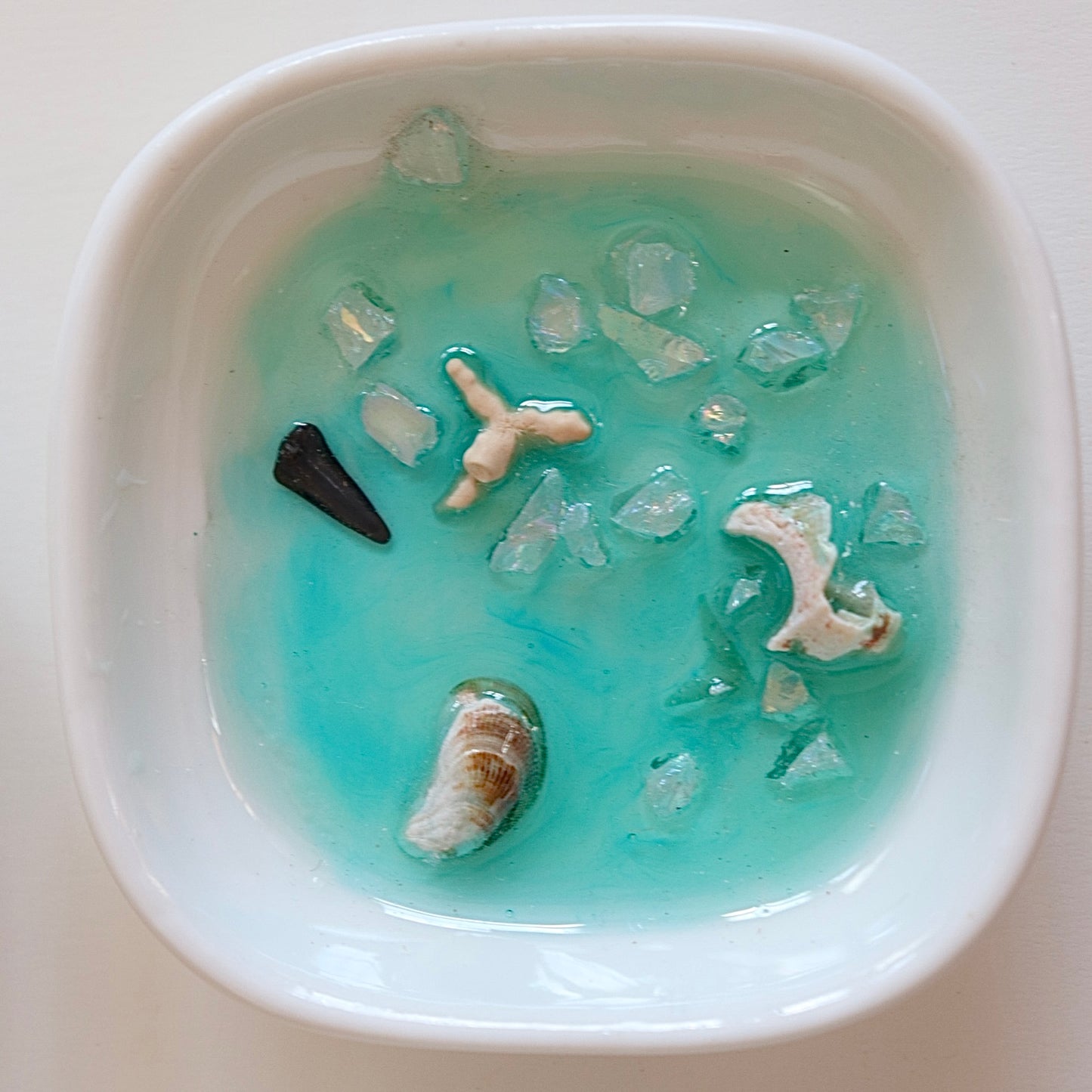 Teal & Shark Tooth - Jewelry Trinket Dish