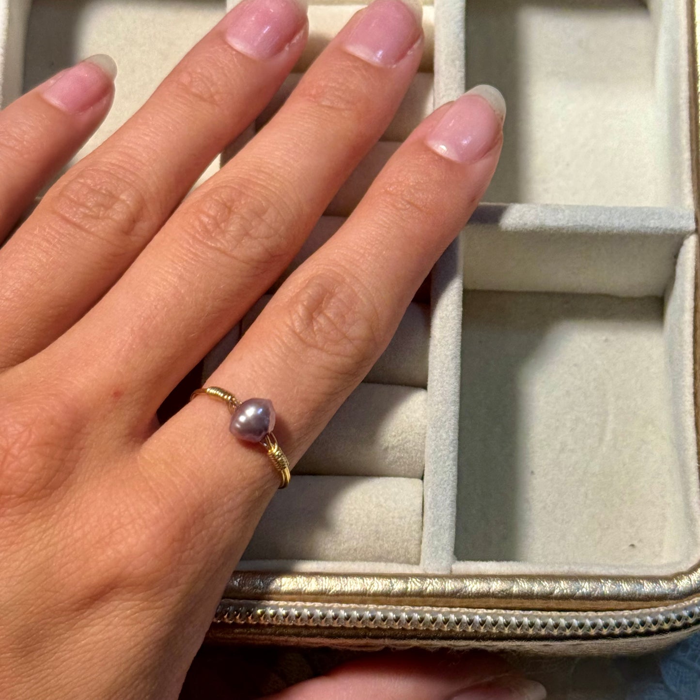 Purple pearl ring