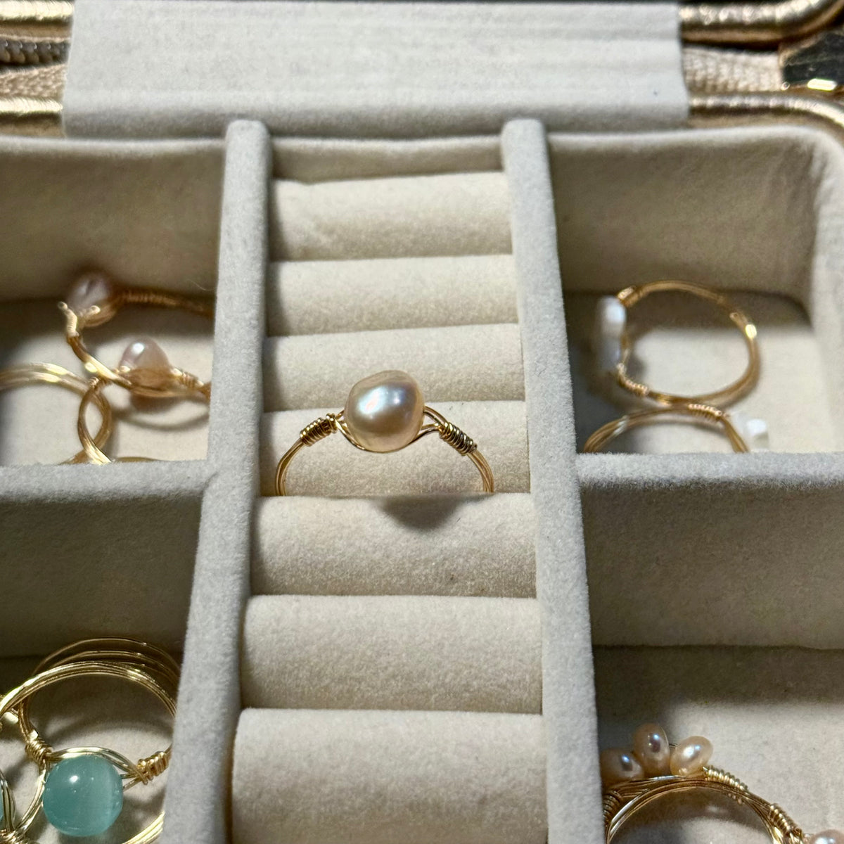 Champagne pearl ring
