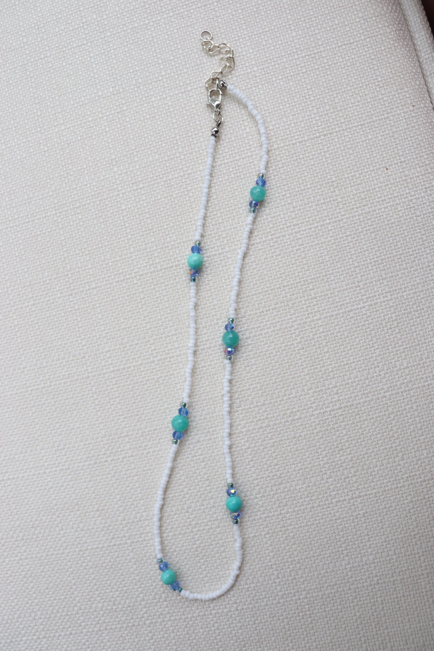 White and teal stones