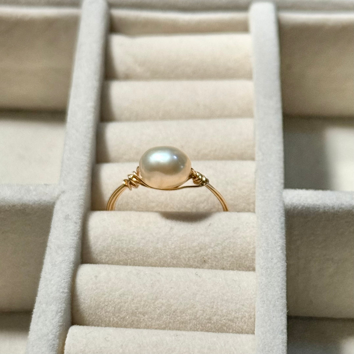 White pearl ring