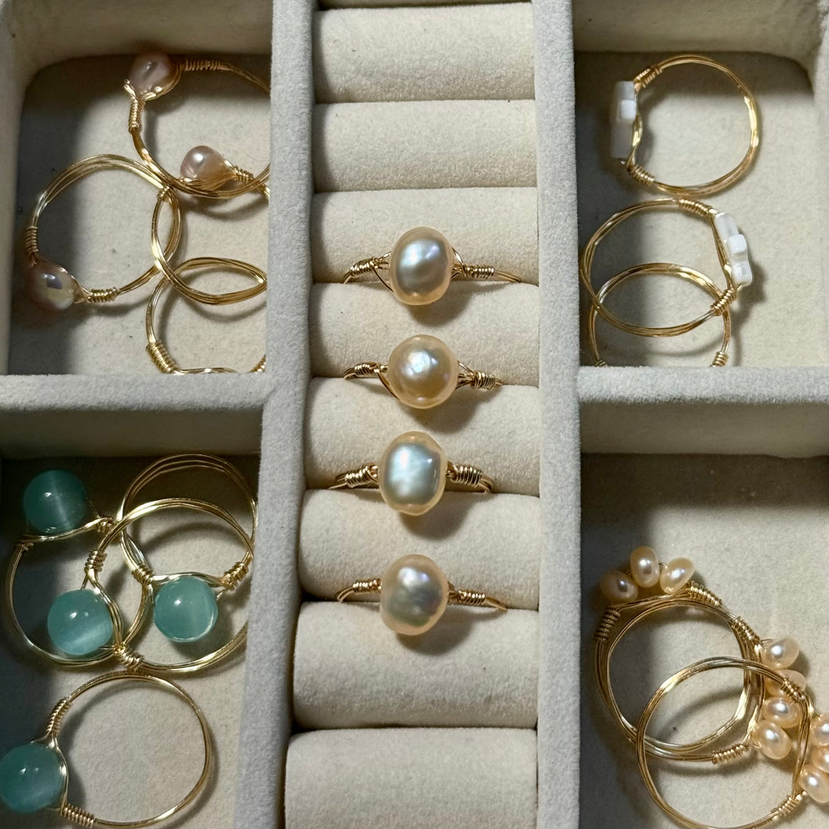 Champagne pearl ring