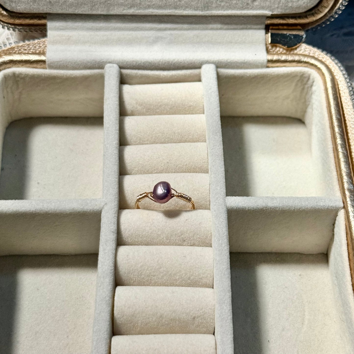 Purple pearl ring