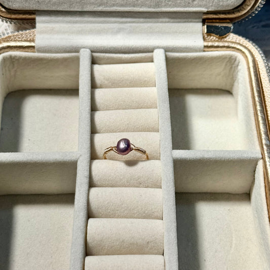 Purple pearl ring