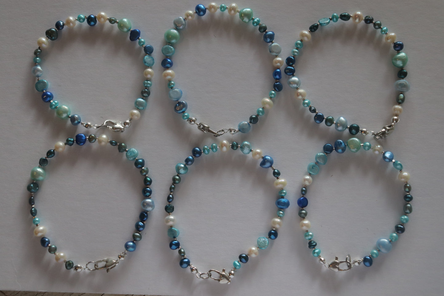 Blue pearl bracelet