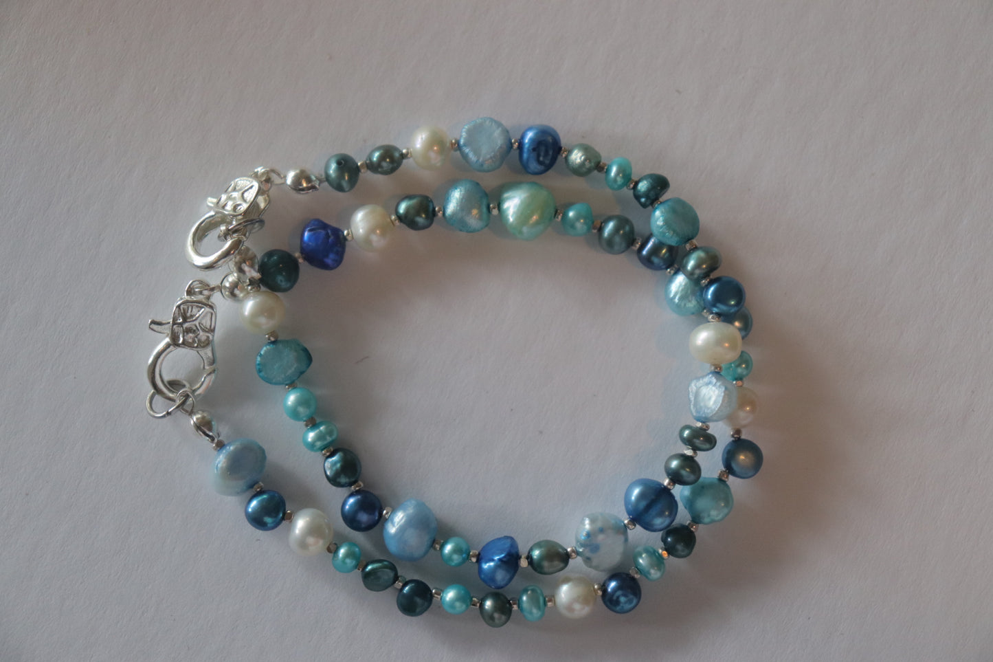 Blue pearl bracelet