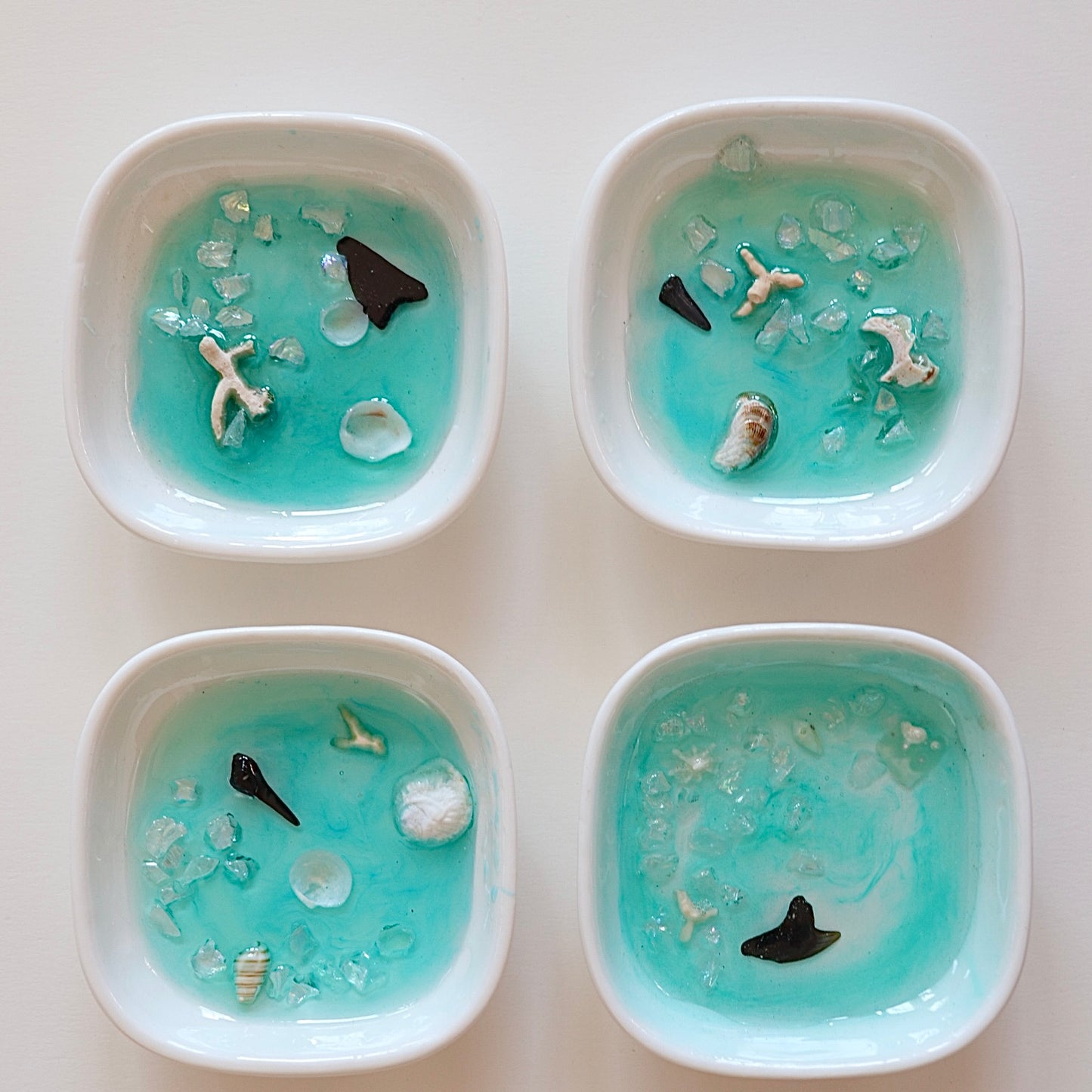 Teal & Shark Tooth - Jewelry Trinket Dish