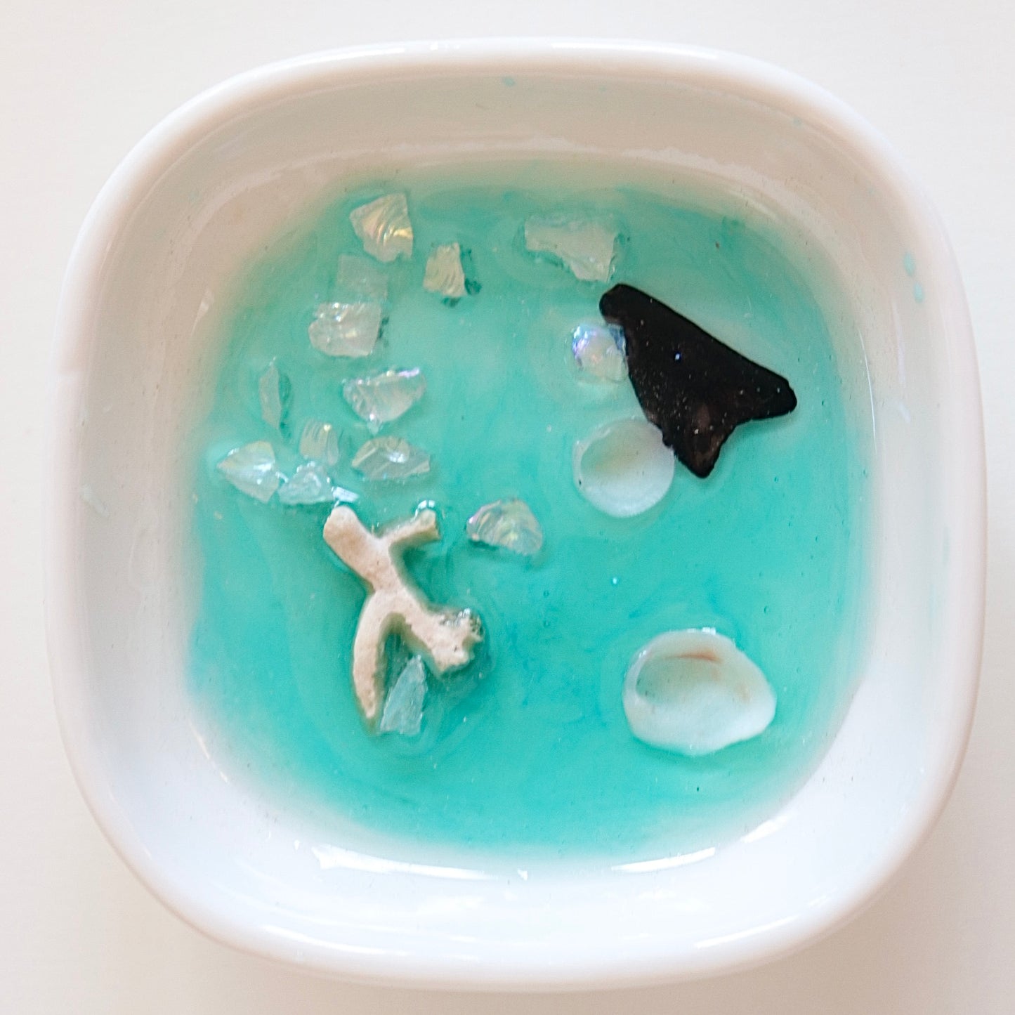 Teal & Shark Tooth - Jewelry Trinket Dish