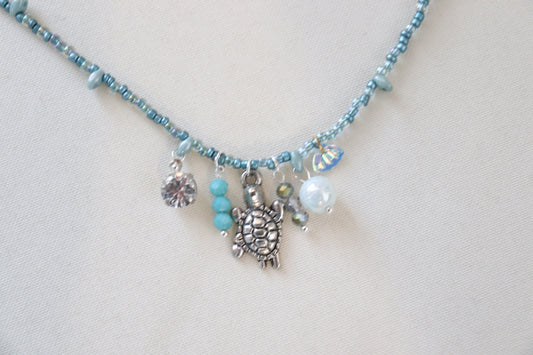 Turtle charm necklace